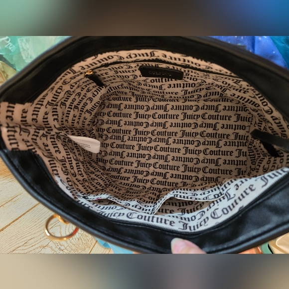 Juicy Couture Black and Pink Hearts Tote - Picture 6 of 8